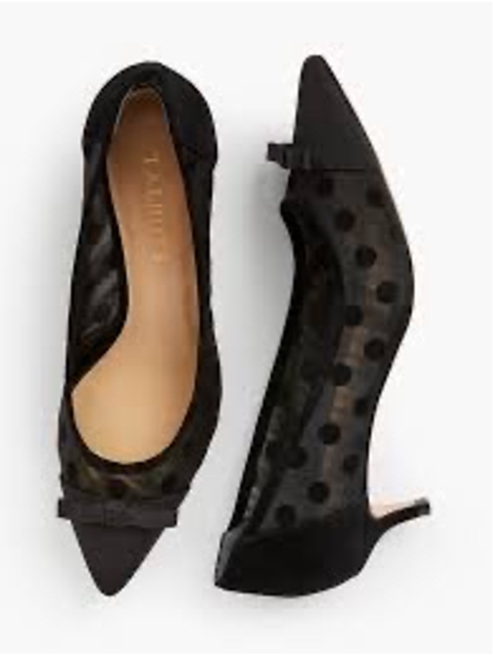 Talbots Sylvie Mesh Dot Kitten Heel with Bow Tie